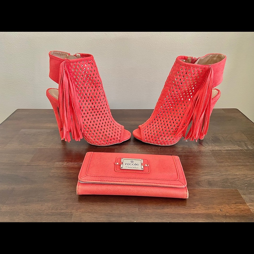 $15 for both Peach colored peep toe